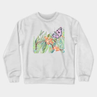 Butterfly on the Crocosmia Crewneck Sweatshirt